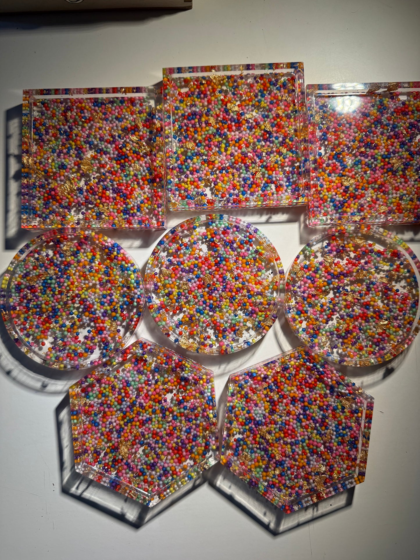 Rainbow Sprinkle Coasters