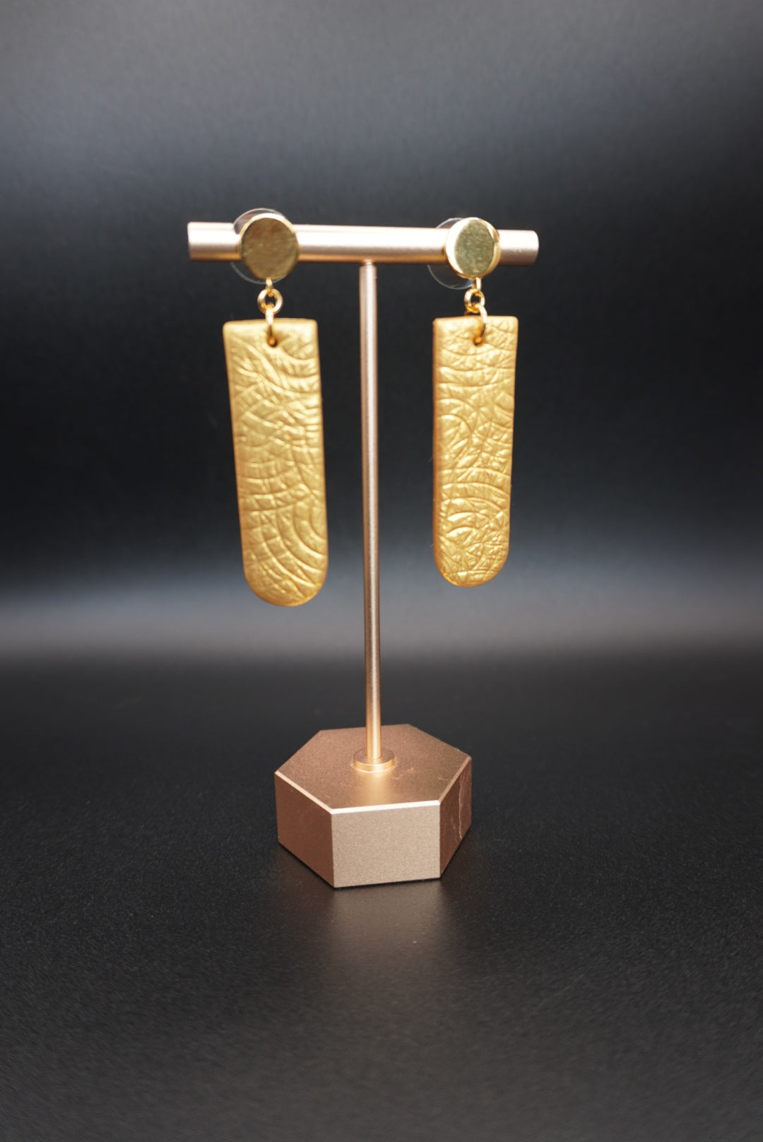 Faux Leather Strap on Gold Circles