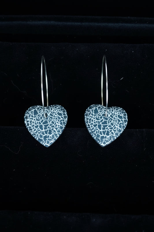 Black and gold heart hoops